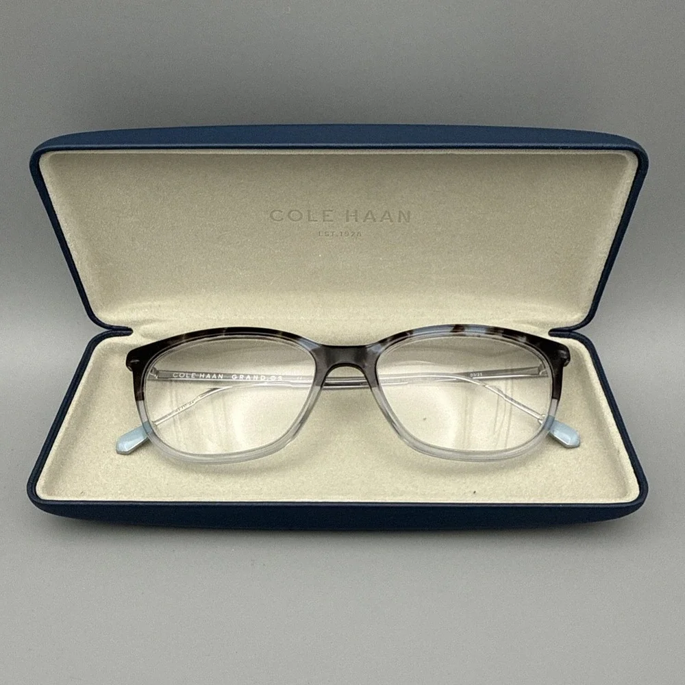 COLE HAAN GRAND.OS CH5039 BLUE TORTOISE AUTHENTIC FRAMES EYEGLASSES 53-16 & CASE